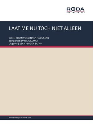 cover image of LAAT ME NU TOCH NIET ALLEEN